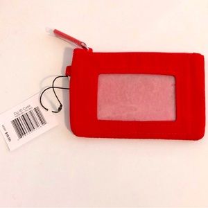 New Vera Bradley Zip ID Case, Fire Red